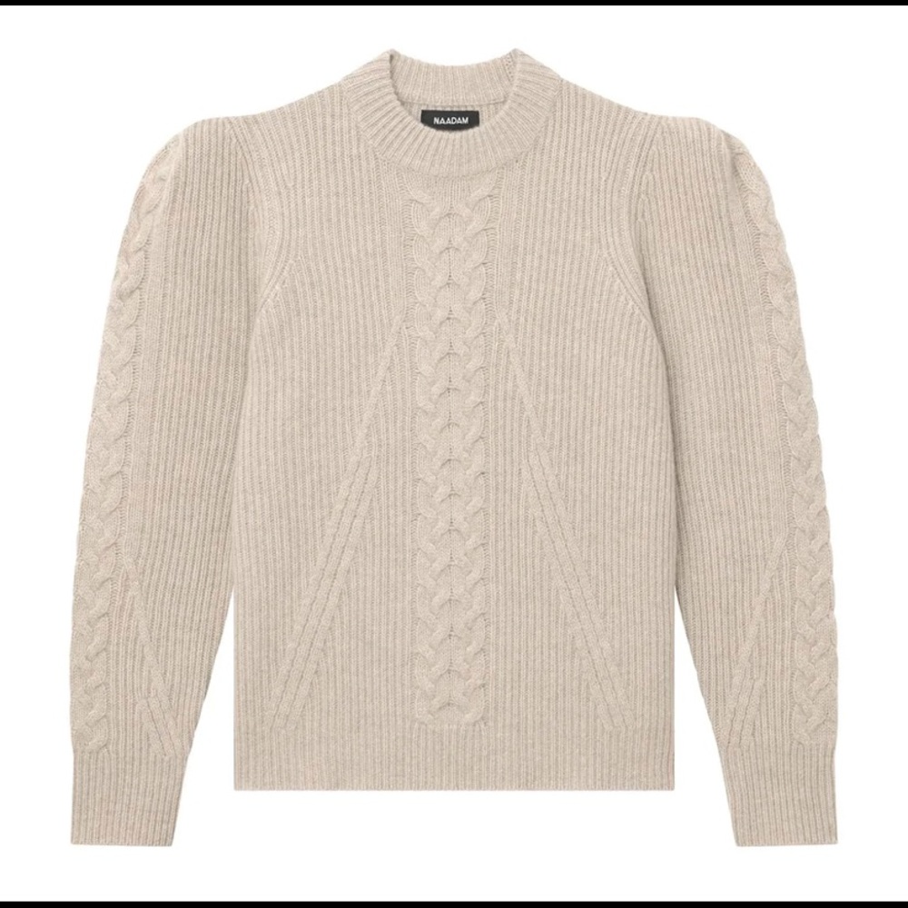 Naadam Structured Shoulder Cable Knit Sweater
